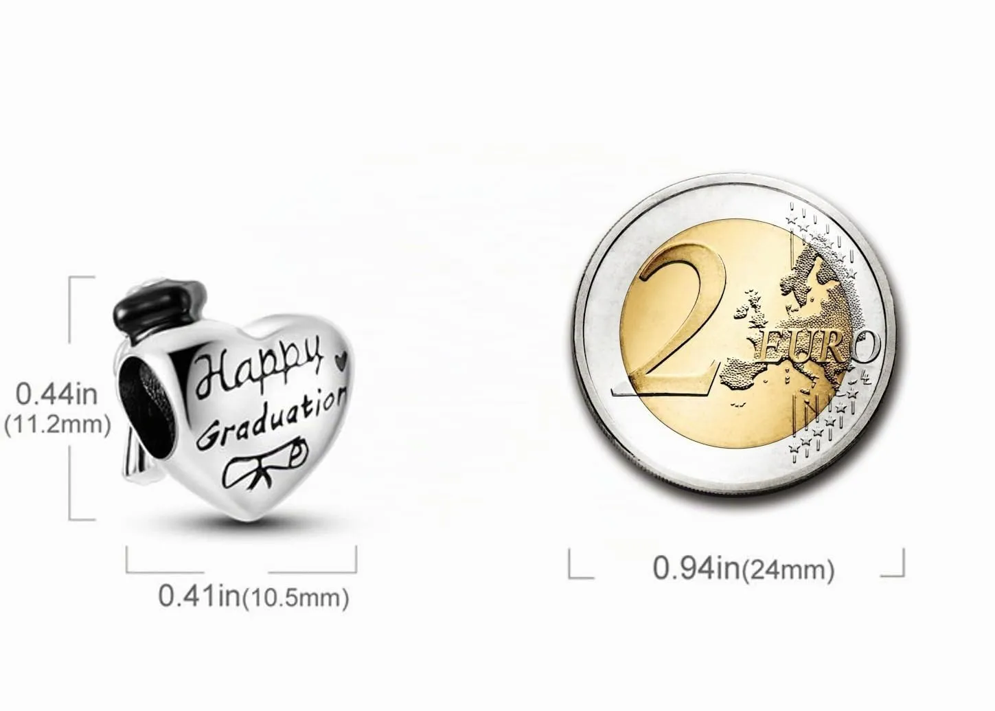 MariaFonte Charm Laurea Compatibile Tutte Marche Pendente Diploma Gufo Pergamena Cappello Libro Cuore Stella Compleanno Anniversario Ciondoli Originale Bead Argento - immagine 9