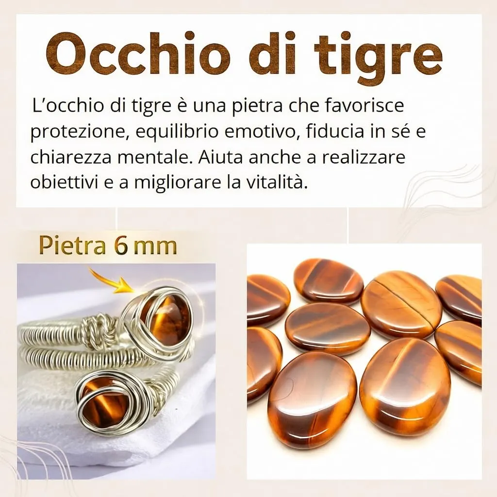 Generico Anello Donna Agata Naturale Regolabile – Anelli in Pietra Portafortuna Protezione Energia Positiva – Idea Regalo Donna con Orecchini – Fatto a Mano in Italia - immagine 3