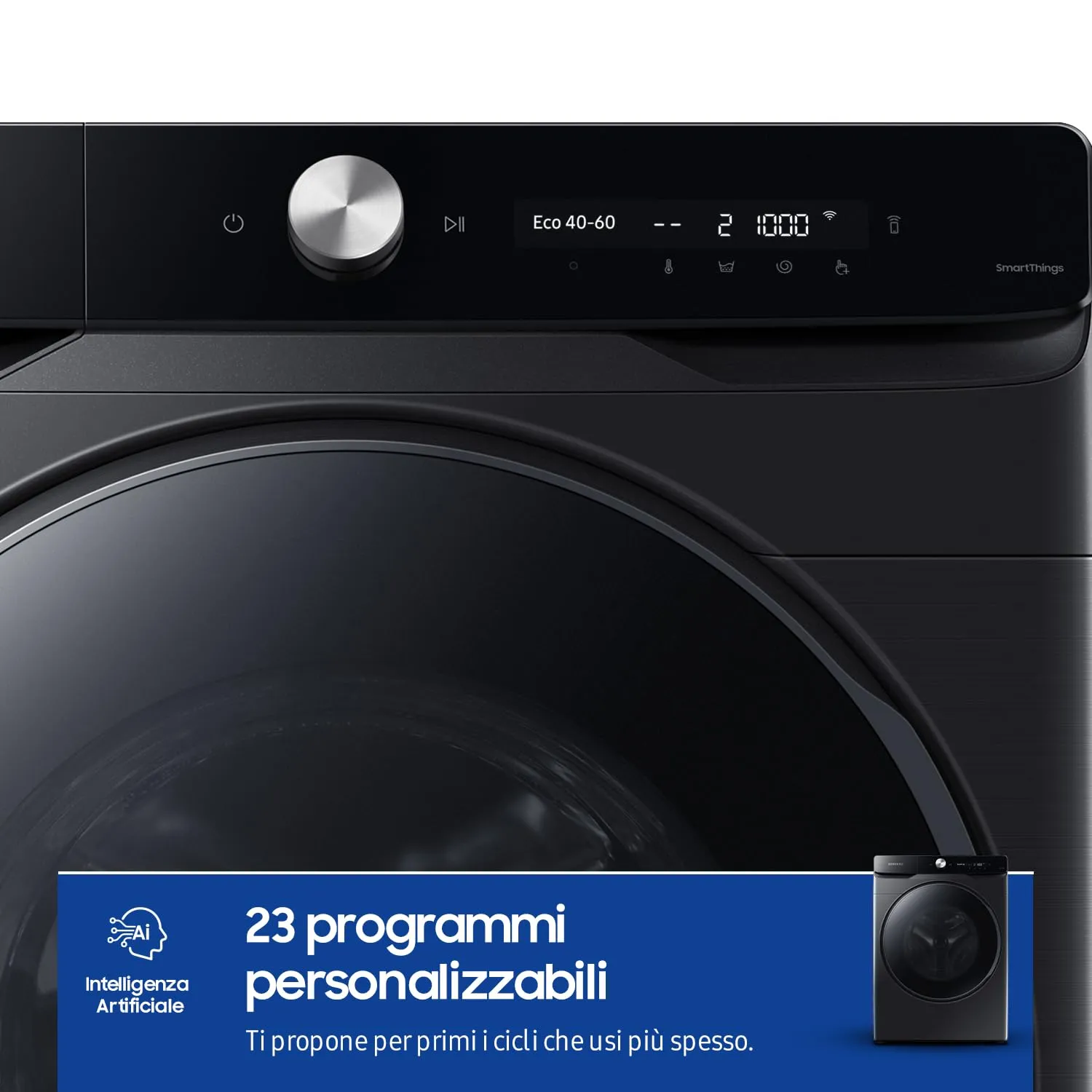Samsung Lavatrice AI Control WF20DG8650BV/U3 Libera installazione, 20 Kg, Wifi, Ecobubble, AI Wash, Vapore Igienizzante, Carica Frontale, Corpo: Bianco, Oblò: Nero, 68,6l x 98,4h x 87,5p cm - immagine 7