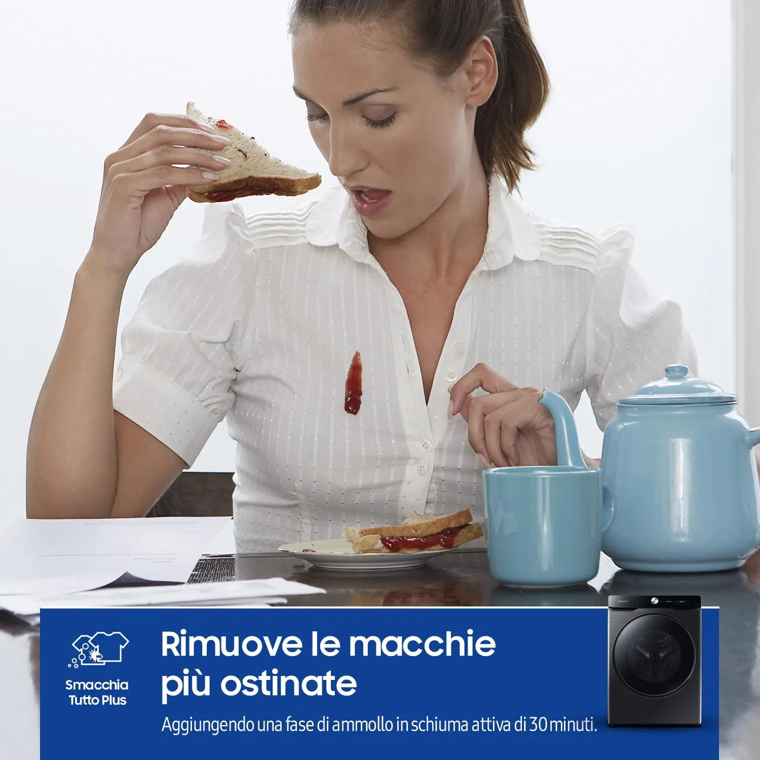 Samsung Lavatrice AI Control WF20DG8650BV/U3 Libera installazione, 20 Kg, Wifi, Ecobubble, AI Wash, Vapore Igienizzante, Carica Frontale, Corpo: Bianco, Oblò: Nero, 68,6l x 98,4h x 87,5p cm - immagine 8