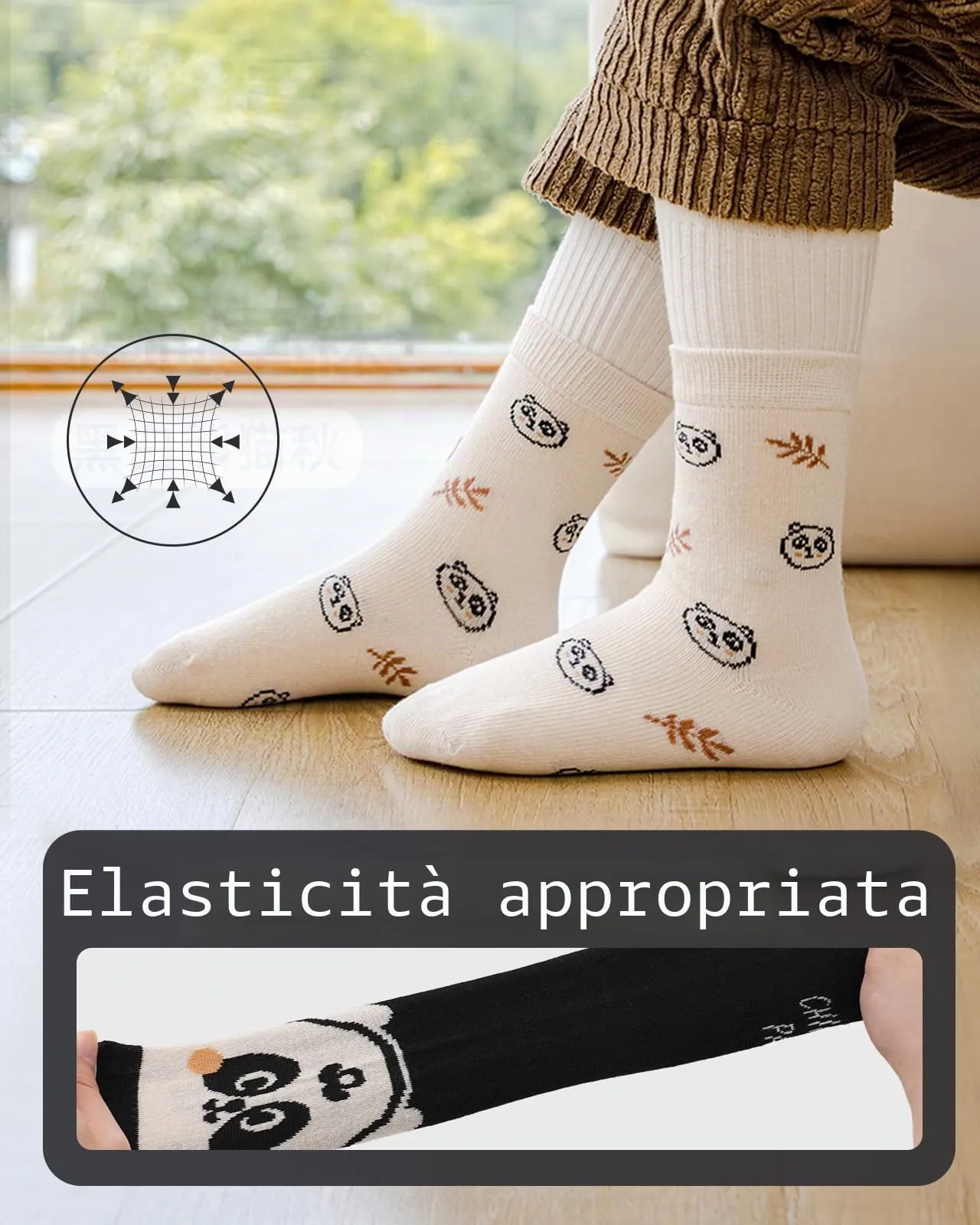 Kyopp 5 Paia Calzini per Bambini e Ragazze e Ragazzi Divertenti Calzini Animali in Cotone Unisex per Crew Socks 21-37 - immagine 3