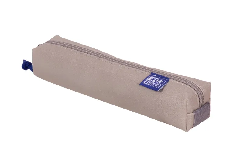Custodia quadrata piccola Oxford Kangoo & You - Realizzata in pelle nappa - Fascia elastica per agganciarla al notebook - Grigio pietra - immagine 1