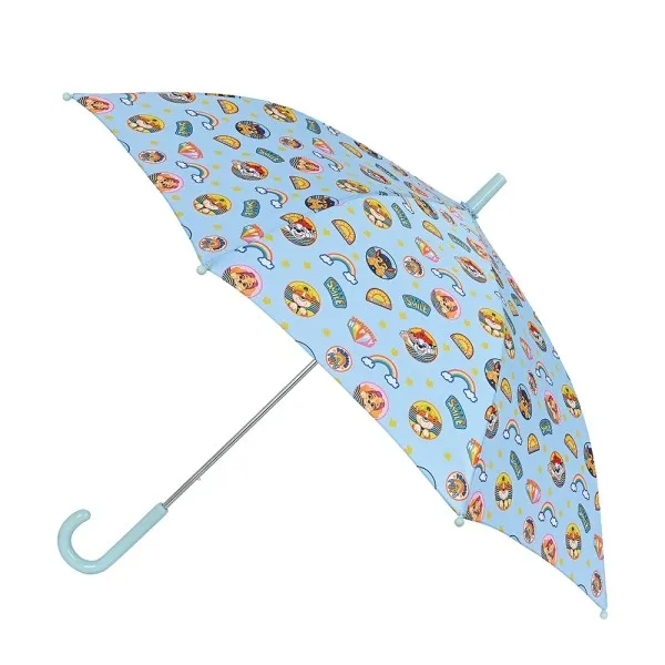 Ombrello manuale Safta Paw Patrol Sunshine 86 cm - 8 pannelli - Manico e punta in PVC - Poliestere - Stecche in acciaio da 8 mm - Azzurro - immagine 1