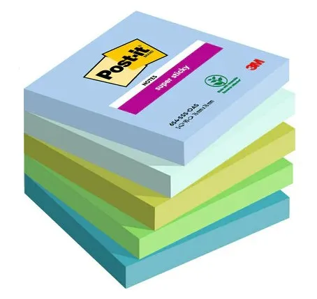 Post-It 654-5SS-OAS pouch autoadesiva Quadrato Blu Verde 90 fogli Autoadesivo - immagine 1