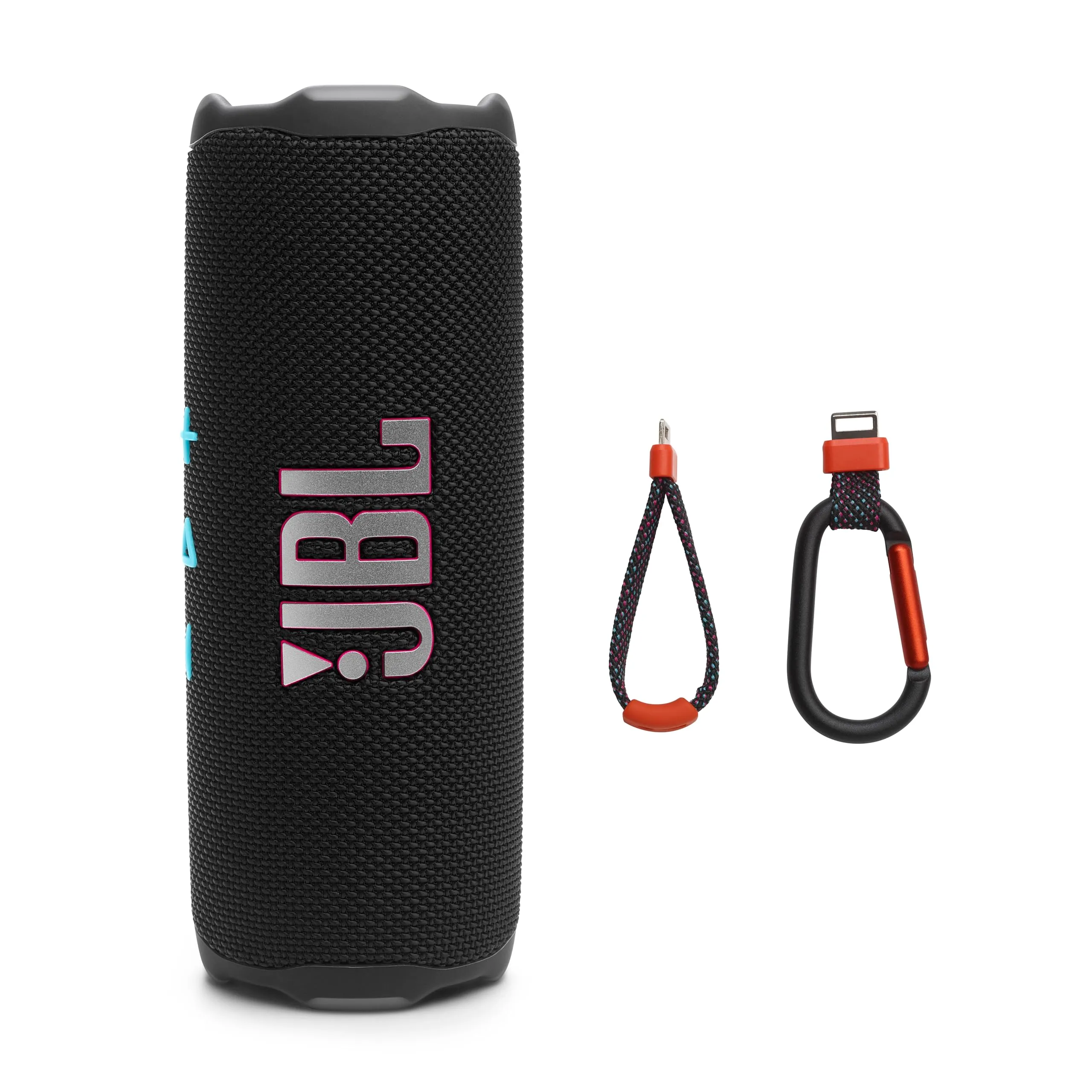JBL Flip 7 - Altoparlante portatile impermeabile e a prova di caduta, suono Bold Pro con AI Sound Boost, 16 ore di riproduzione e sistema PushLock con accessori intercambiabili (nero/arancione) - immagine 1