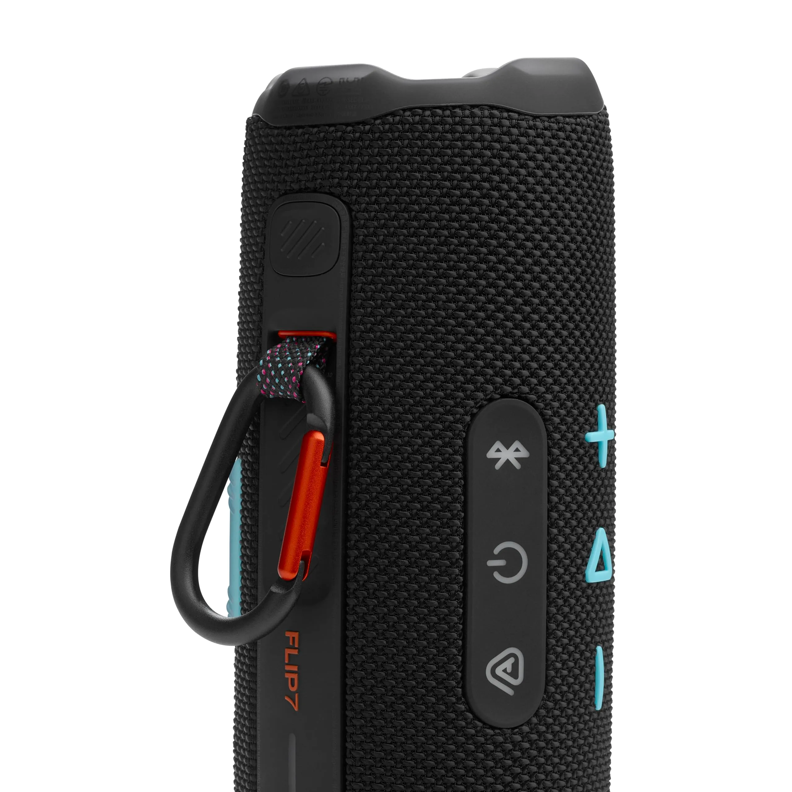 JBL Flip 7 - Altoparlante portatile impermeabile e a prova di caduta, suono Bold Pro con AI Sound Boost, 16 ore di riproduzione e sistema PushLock con accessori intercambiabili (nero/arancione) - immagine 4
