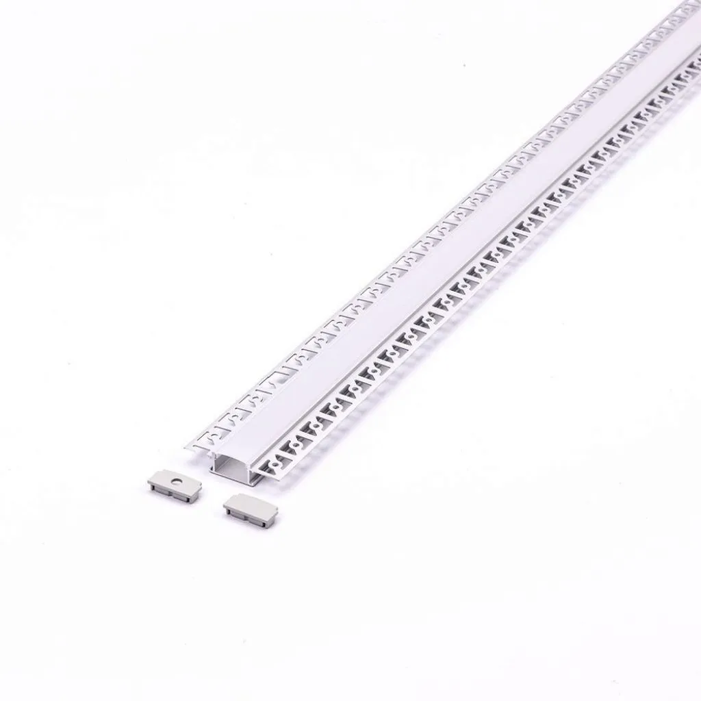 V-TAC Profilo in Alluminio Colore Silver per Doppia Strip LED ad Incasso per Cartongesso (Max l: 207mm) Copertura Satinata 2000 x 615mm - immagine 1