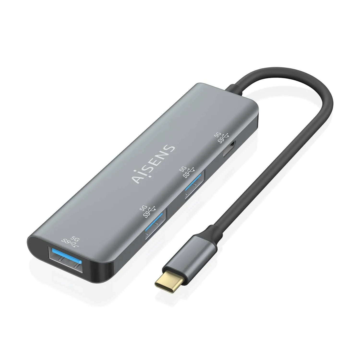 AISENS A109-0762 hub di interfaccia USB 3.2 Gen 1 (3.1 Gen 1) Type-C 5000 Mbit/s Grigio - immagine 1