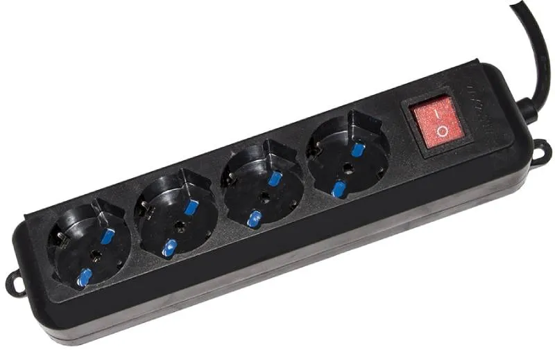 Link Presa multipla 4 Schuko con interruttore cavo 1.5mt colore nero - immagine 1