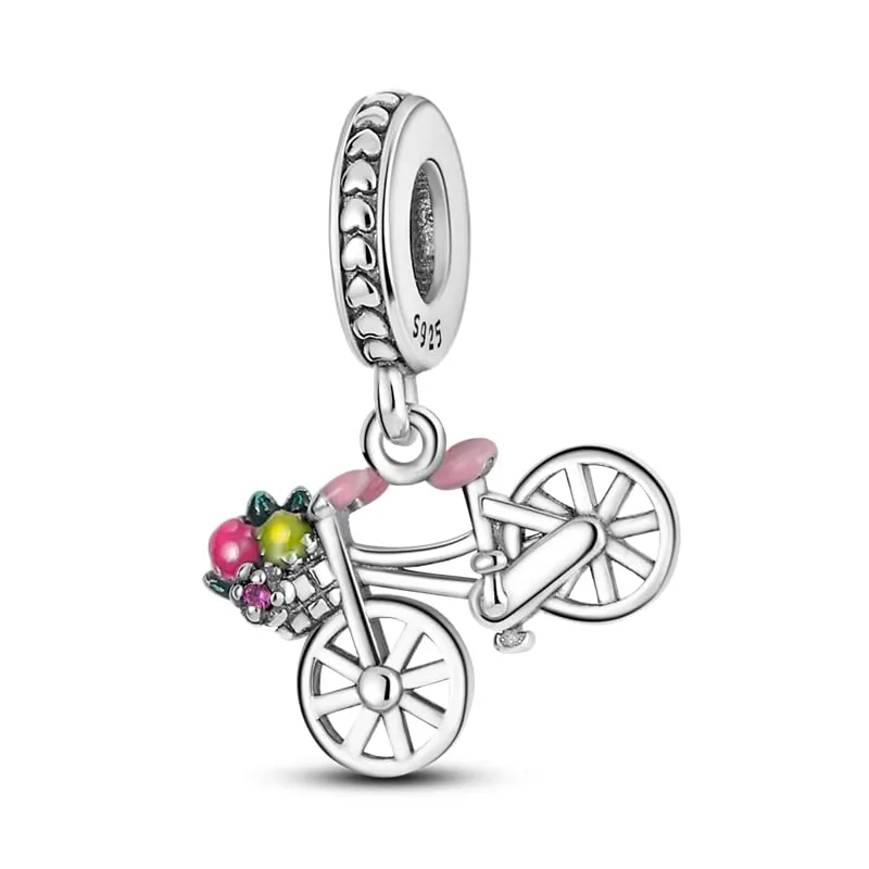 CYCUFF Sterling Silver Charms 925 per Bracciale Europeo, Collane Pendente Perline Gioielli Regalo per Le Donne Amici di Famiglia (Charm Bicycle) - immagine 1