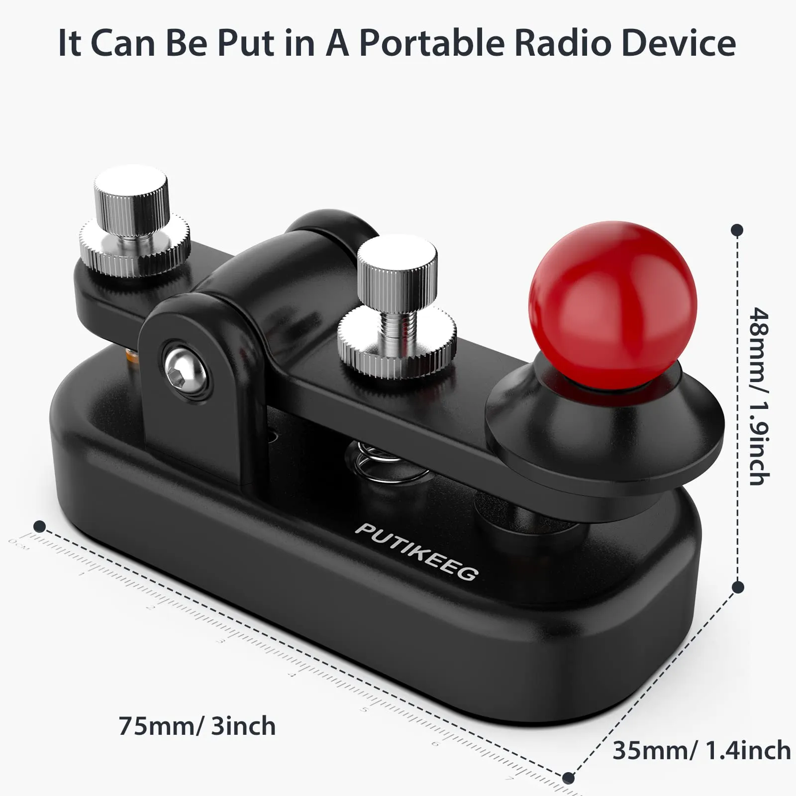 Mini Morse Radio Chiave CW HAM Invia Telegramma Chiave Morse Singola Pala con Corpo in Lega di Alluminio Nero Base (S) - immagine 7