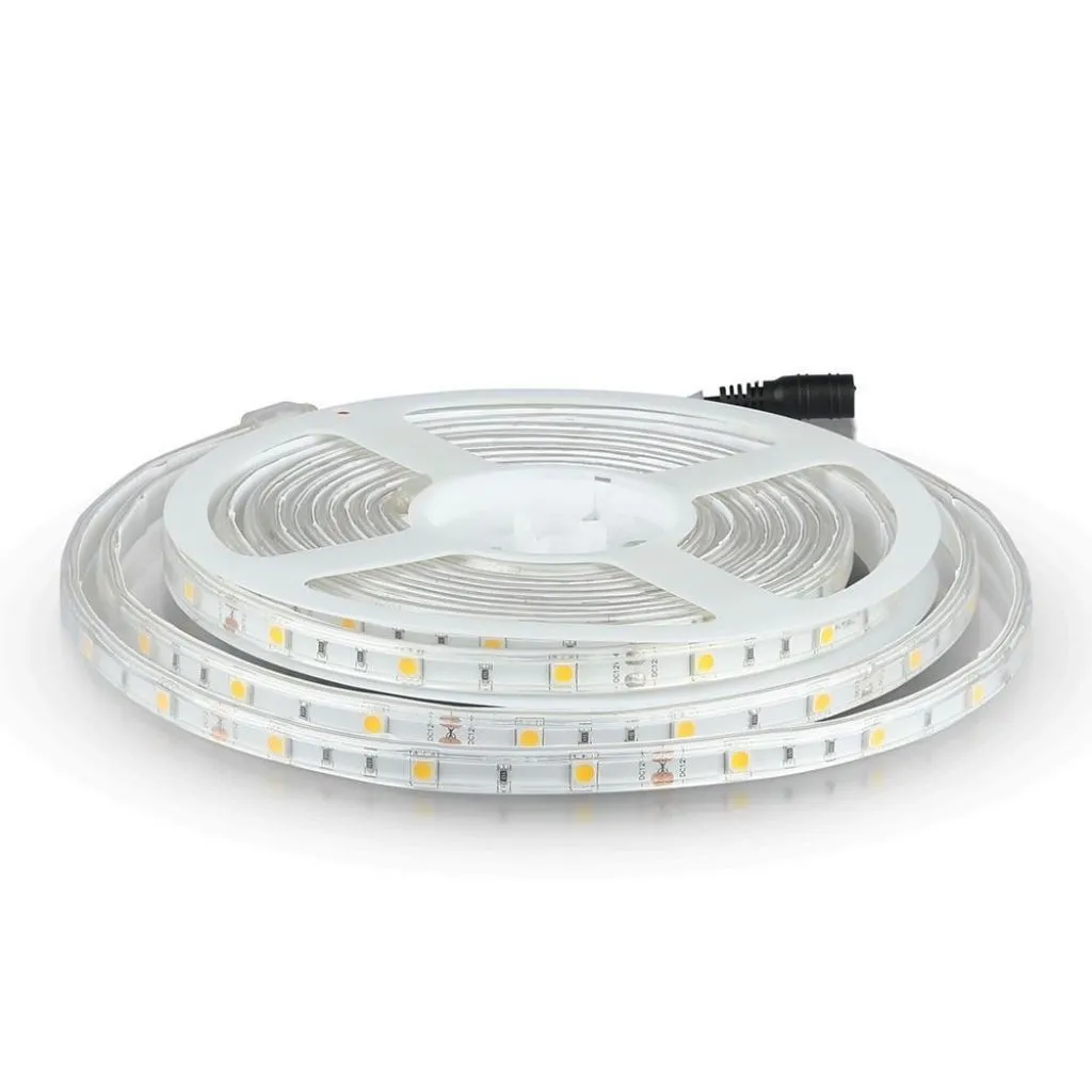 V-TAC Strip LED SMD5050 48W/m 5m 30 LED/m 12V 3000K IP65 10mm - immagine 1