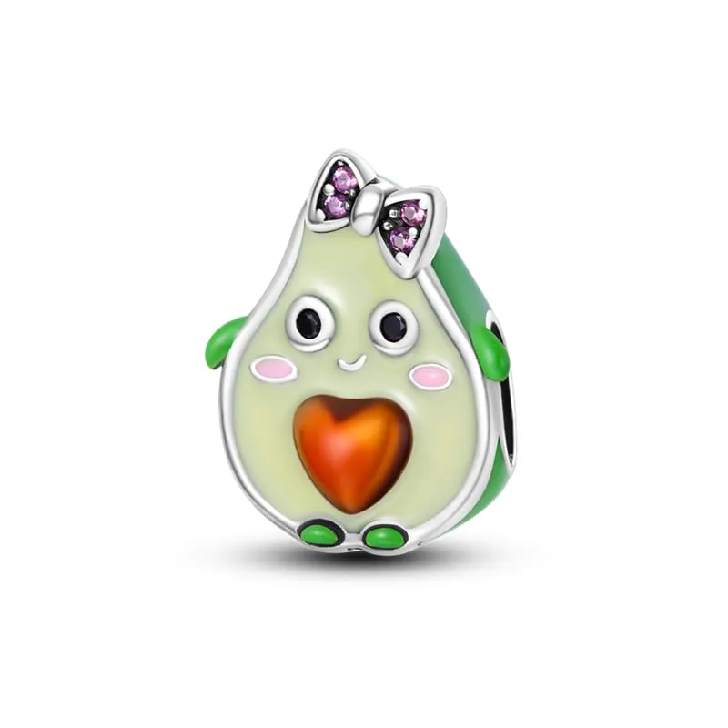 CYCUFF Sterling Silver Charms 925 per Bracciale Europeo, Collane Pendente Perline Gioielli Regalo per Le Donne Amici di Famiglia (perlina Avocado Girl) - immagine 1