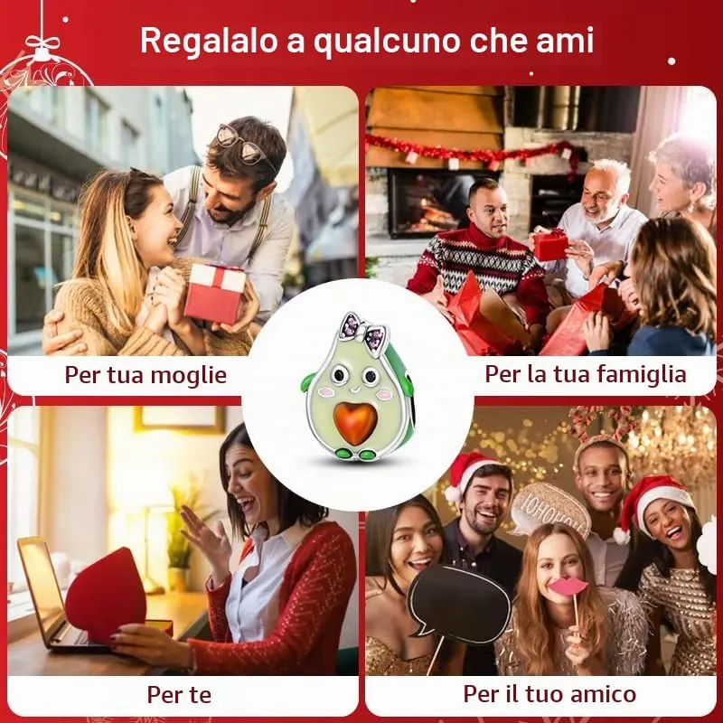 CYCUFF Sterling Silver Charms 925 per Bracciale Europeo, Collane Pendente Perline Gioielli Regalo per Le Donne Amici di Famiglia (perlina Avocado Girl) - immagine 7