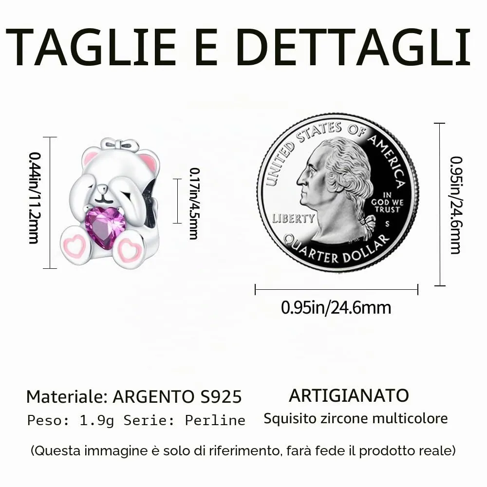 CYCUFF Sterling Silver Charms 925 per Bracciale Europeo, Collane Pendente Perline Gioielli Regalo per Le Donne Amici di Famiglia (perlina serie animali) - immagine 4