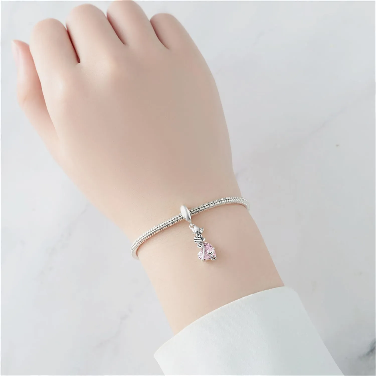 CYCUFF - Charm in argento Sterling 925, adatti per collane con charm, perline per bracciali e gioielli regalo per donne, FASCINO, Argento sterling - immagine 5