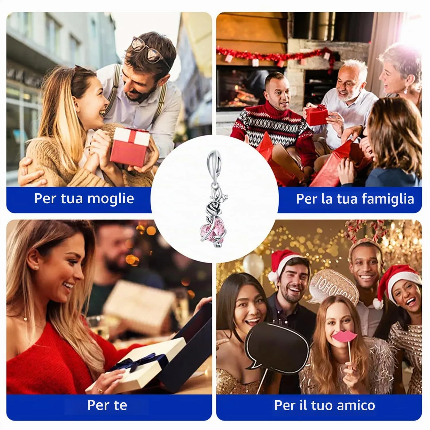CYCUFF - Charm in argento Sterling 925, adatti per collane con charm, perline per bracciali e gioielli regalo per donne, FASCINO, Argento sterling - immagine 6