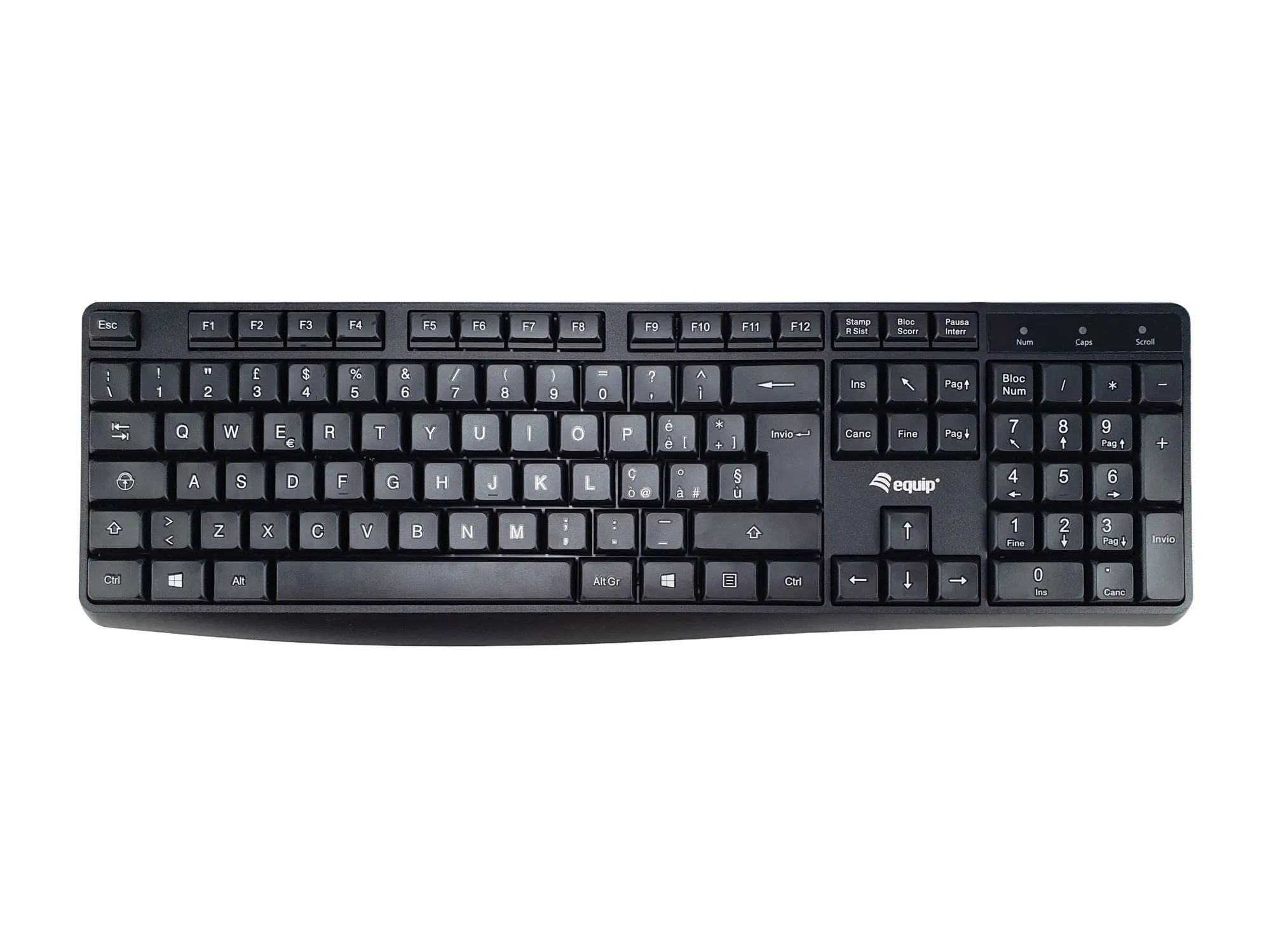 Tastiera Usb 105 Tasti Bk Cavo 135Mt - immagine 1