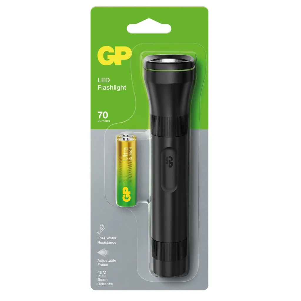 GP Battery Torcia LED C107 70LM Fascio Luminoso Regolabile con 1 Batteria Mini Stilo AA - immagine 1