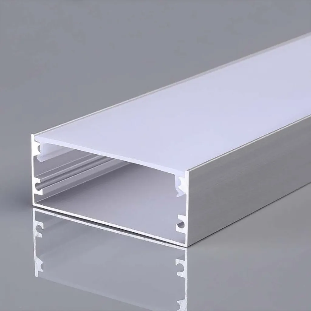 V-TAC Profilo in Alluminio Colore Silver per Strip LED (Max l: 124mm) Copertura Satinata 2000x50x20mm - immagine 1
