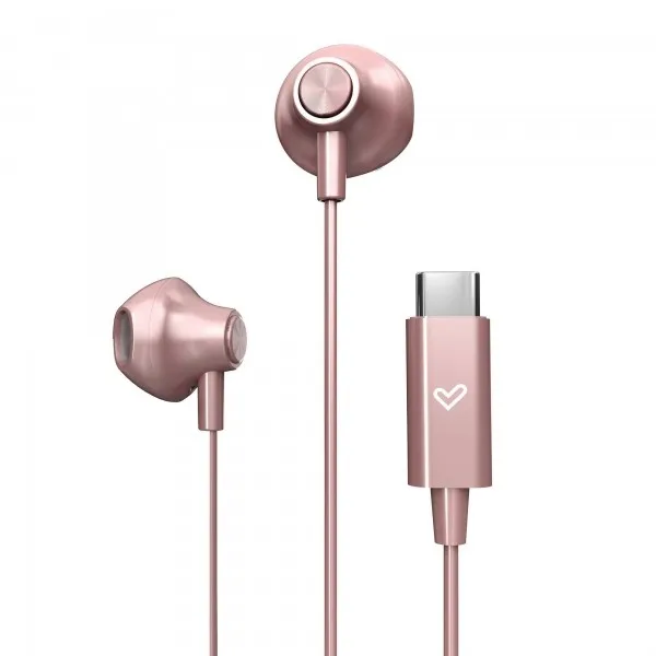 Energy Sistem Auriculares de Boton - Sonido HD - Conexion Tipo C - Microfono Integrado - Control de Reproduccion - Cable 120 cm - Packaging Reciclado - Color Rosa - immagine 1