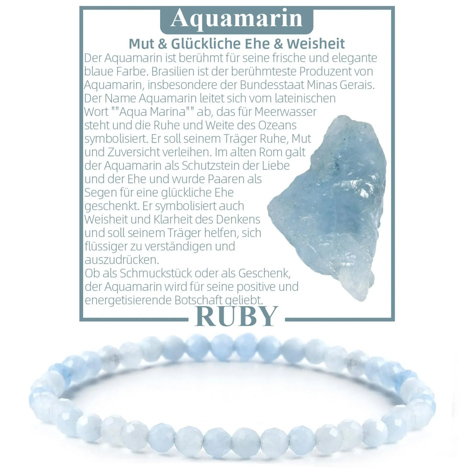 Ruby Bracciale con perle da donna - Bracciale di alta qualità da 4 mm realizzato con pietre naturali autentiche sfaccettate - Con confezione regalo inclusa - immagine 1