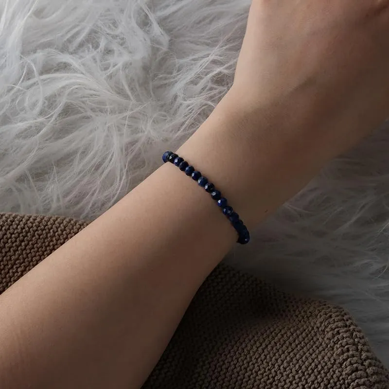 Ruby Bracciale con perle da donna - Bracciale di alta qualità da 4 mm realizzato con pietre naturali autentiche sfaccettate - Con confezione regalo inclusa - immagine 4