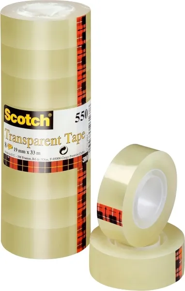 Confezione da 8 nastri adesivi Scotch - 19 mm x 33 m - Trasparenti - immagine 1