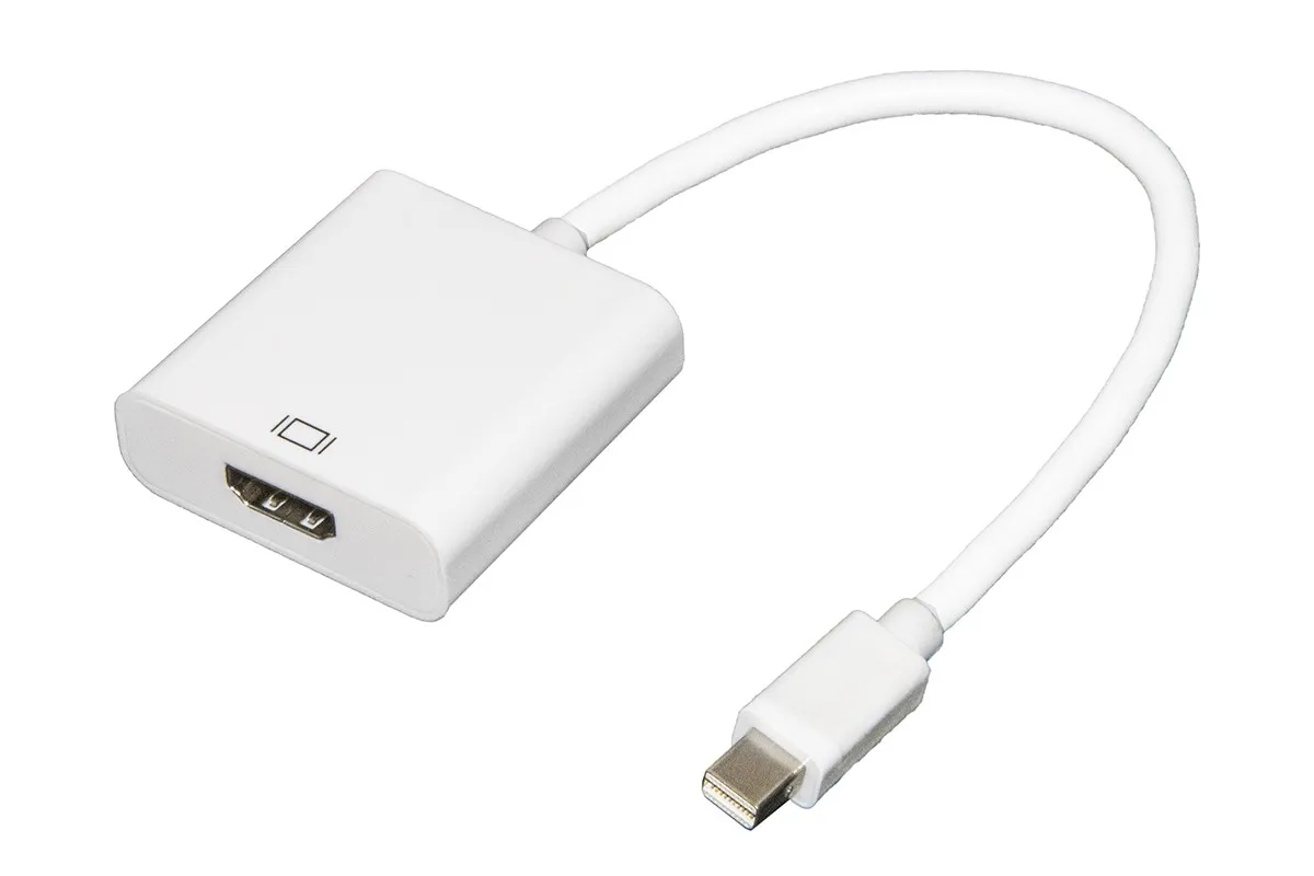 Adattatore Mini Displayport-Hdmi M/F Con Cavo 015Cm Bianco - immagine 1