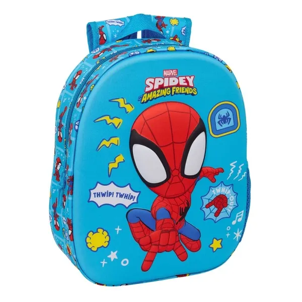 Zaino Safta Spidey 3D - Portaborraccia - Spallacci imbottiti - Maniglia superiore - 27x33x10 cm - Blu - immagine 1