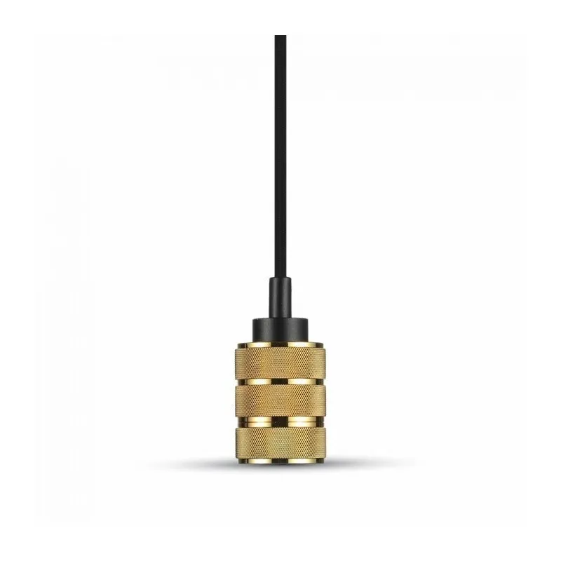V-TAC Lampadario LED in Metallo a 2 Anelli con Portalampada E27 (Max 60W) Colore Oro - immagine 1