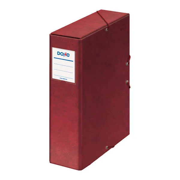 Scatola porta progetti Dohe dorso da 9 cm - Cartone rivestito con carta stampata e laminata - Chiusura elastica - Rossa - immagine 1