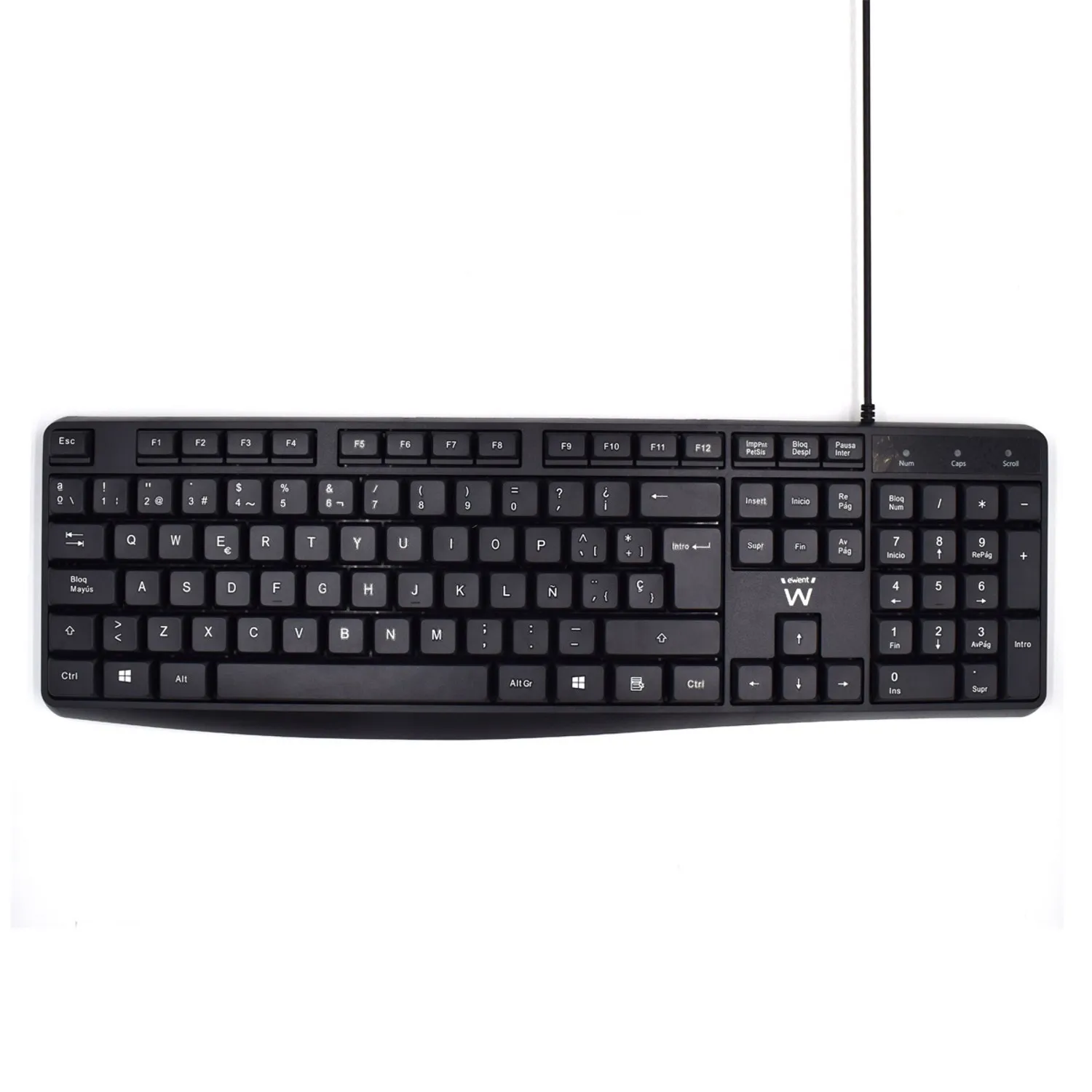 Ewent EW3001 tastiera Ufficio USB QWERTY Spagnolo Nero - immagine 1
