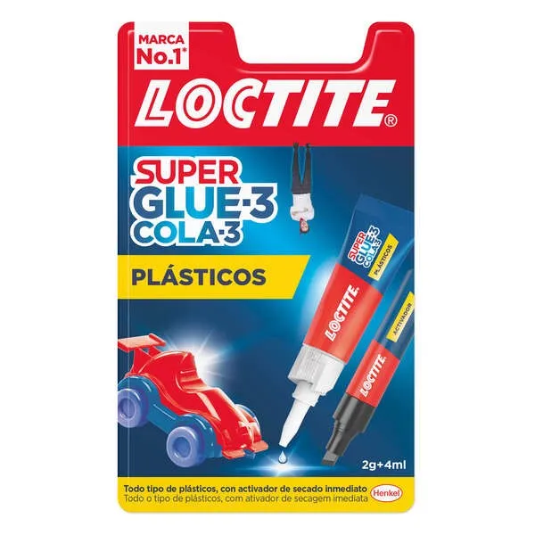 Loctite Superglue-3 Colla per Plastiche Difficili 2gr + Attivatore 4ml - Colla Trasparente e Liquida - Formulata per Plastiche Difficili - Facile da Spalmare - Include Attivatore in Formato Pennarello - immagine 1
