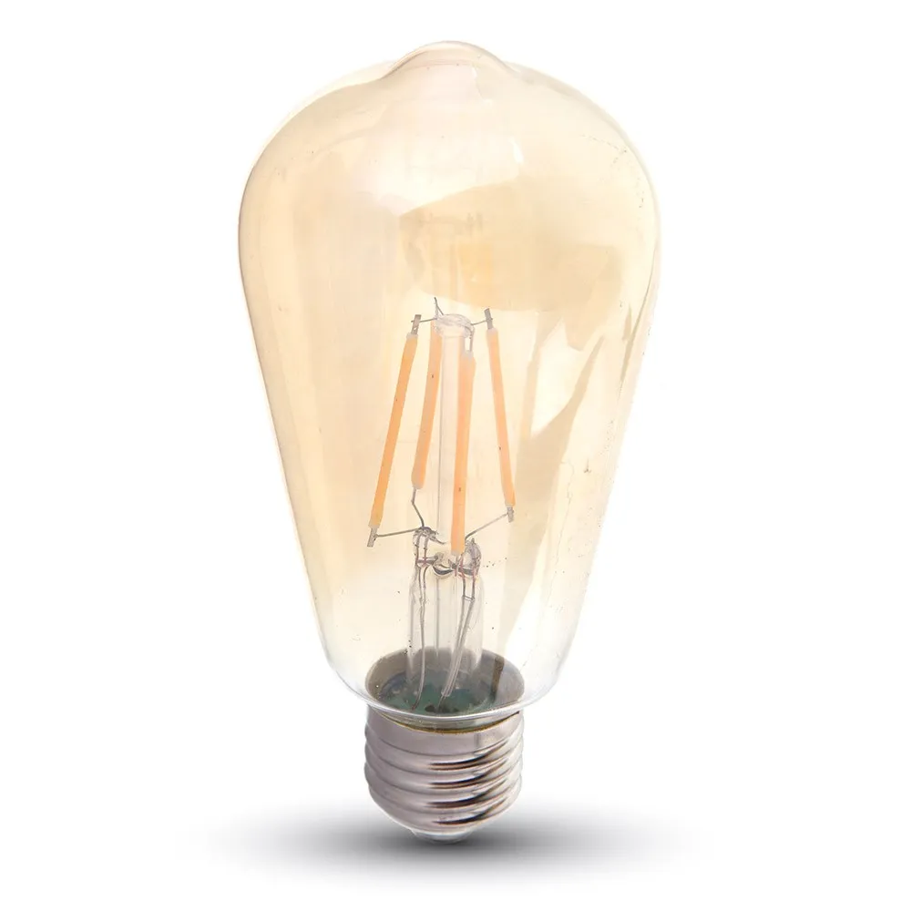 V-TAC VT-1968 Lampadina LED E27 8W Amber Cover Filamento ST64 - 2200K Bianco caldo - SKU 4421 - immagine 1