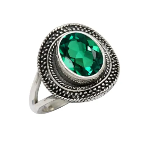 Smeraldo Anello placcato argento donna gioiello T1085AN20_66 (21.0) - immagine 1