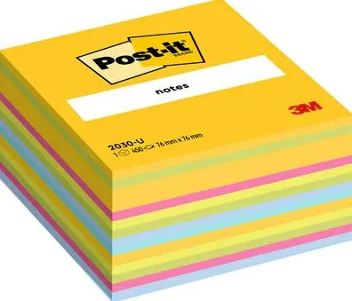Post-It 7100172383 pouch autoadesiva Quadrato Blu Verde Rosa Giallo 450 fogli Autoadesivo - immagine 1