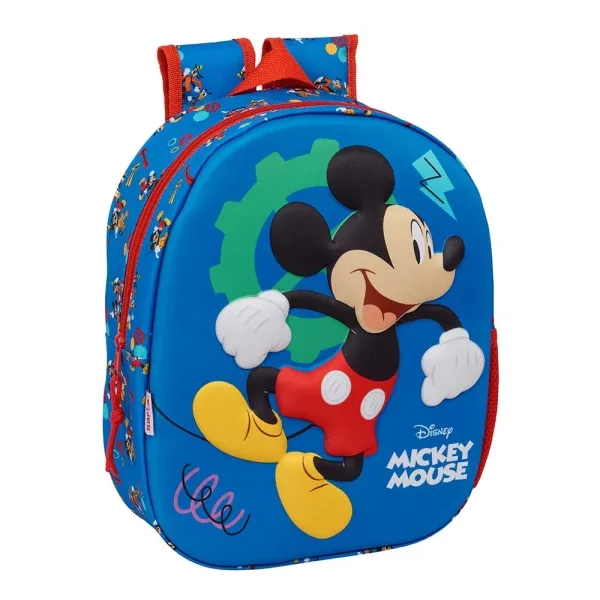 Zaino Safta Topolino 3D - Portaborraccia - Spallacci imbottiti - Maniglia superiore - 27x33x10 cm - Blu scuro - immagine 1