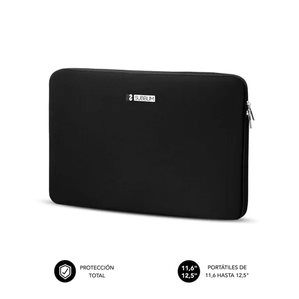 Custodia per laptop in neoprene Subblim Skin per laptop da 116 a 125 - Chiusura con cerniera - Nero - immagine 1