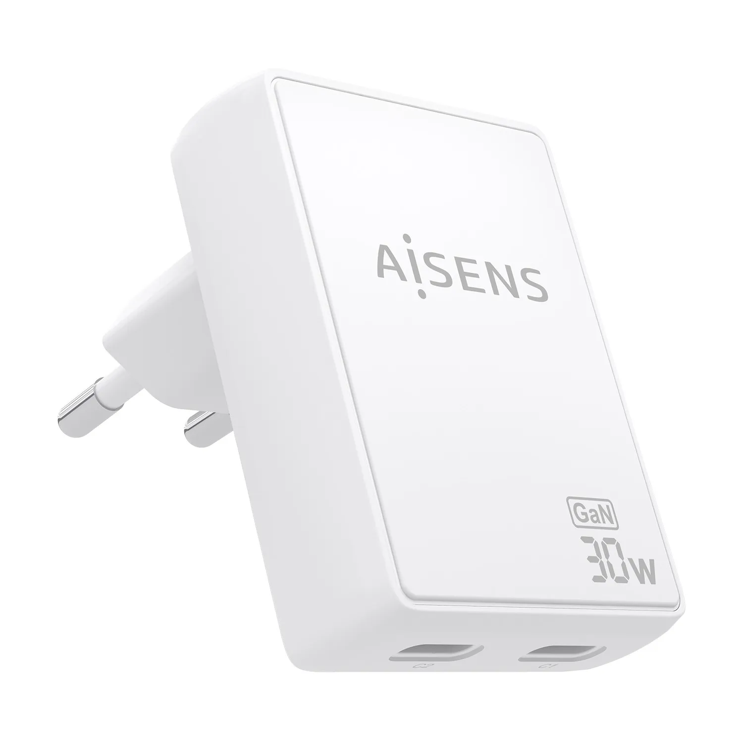 AISENS ASCH-30W2P075-W Caricabatterie per dispositivi mobili Fotocamera Telefono cellulare Computer portatile Smartphone Tablet Universale Bianco AC Ricarica rapida Interno - immagine 1