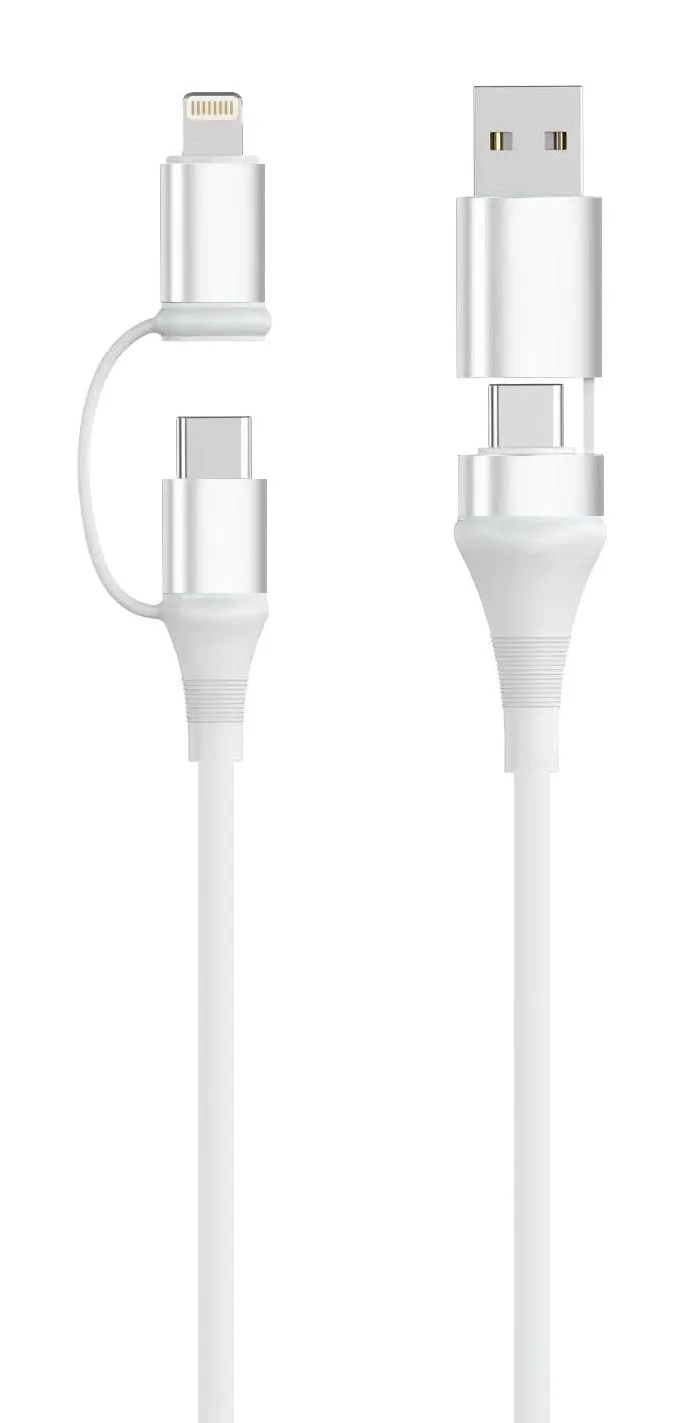Ewent EC1076 cavo USB USB 2.0 2 m USB A/USB C USB C/Lightning 048 Gbit/s 60 W Bianco - immagine 1