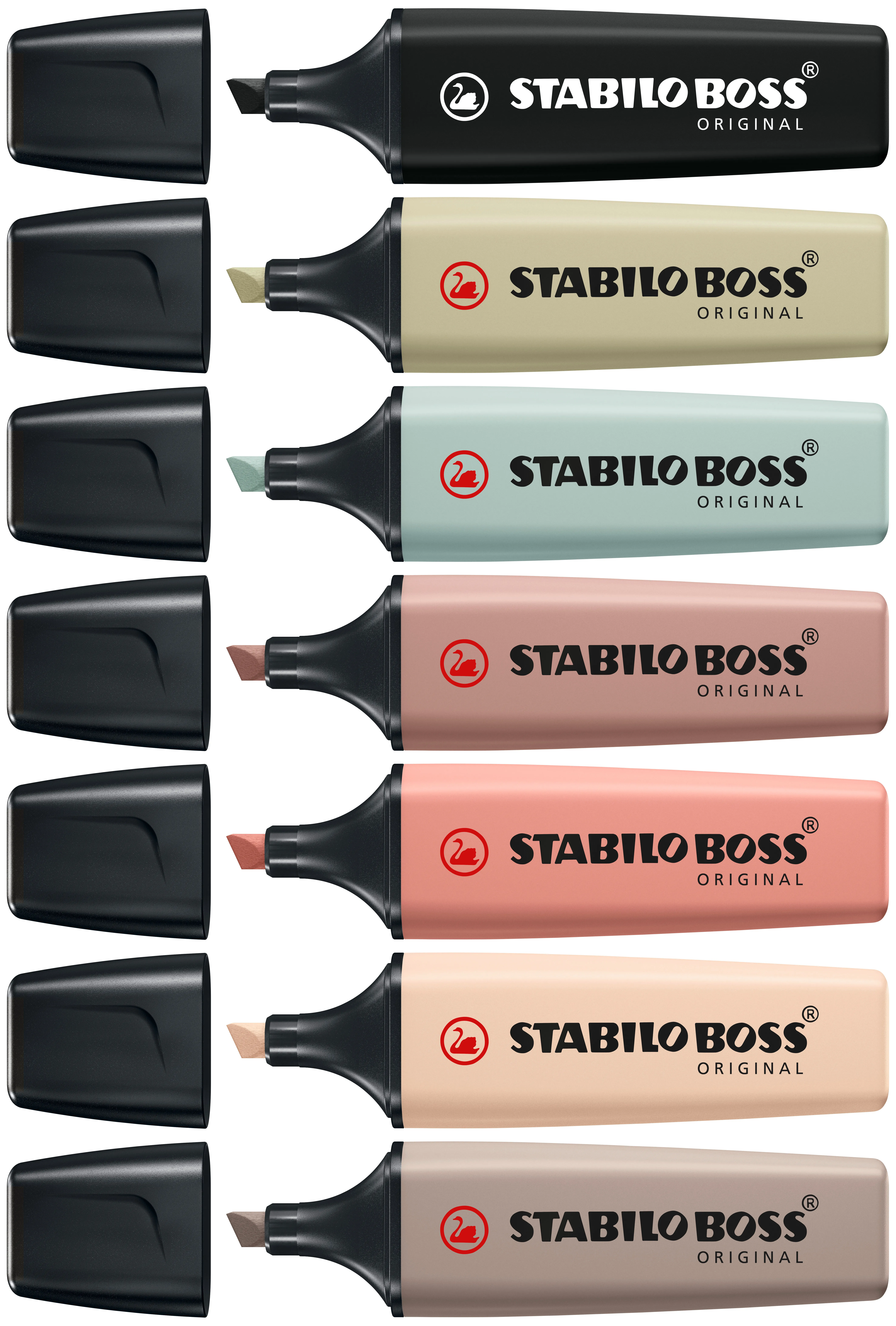 STABILO BOSS NatureColors evidenziatore 6 pz Punta smussata Nero Bronzo Verde Grigio Verde chiaro - immagine 1