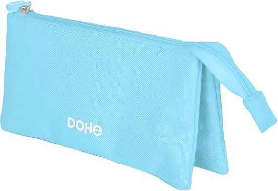 Astuccio triplo Dohe Serenity - Doppia chiusura a cerniera con tiretto in gomma - Blu - immagine 1
