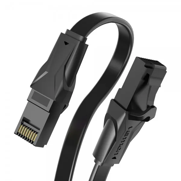 Cavo di rete Vention Flat UTP RJ45 Cat6 - 30 m - Colore nero - immagine 1