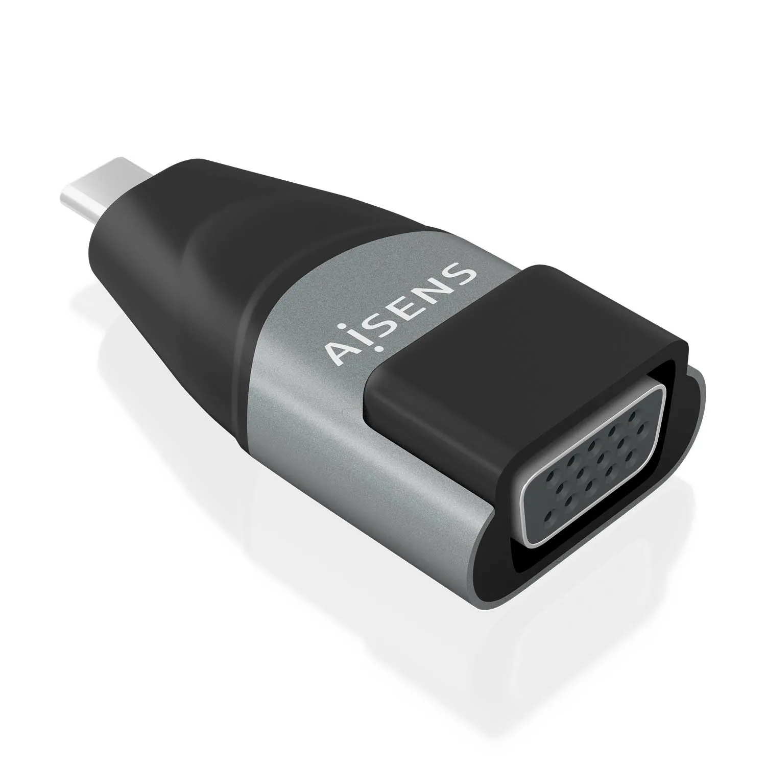 AISENS A109-0863 adattatore per inversione del genere dei cavi VGA USB C Nero Grigio - immagine 1