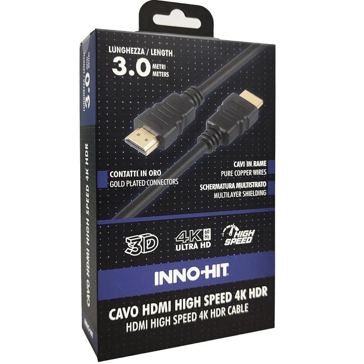 Innohit Cavo Hdmi 4K Hdr High Speed 60Hz 3 Mt - immagine 1