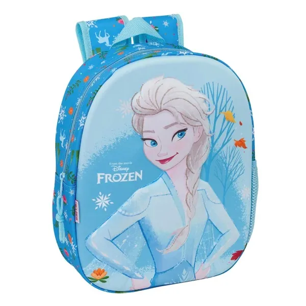 Zaino Safta Frozen 3D - Portabottiglie - Spallacci imbottiti - Maniglia superiore - 27x33x10cm - Azzurro - immagine 1