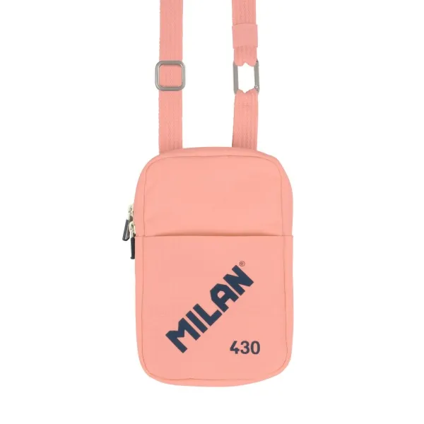 Borsa a tracolla piccola Milan Collection 430 - Dimensioni borsa 19x23x128 cm - Chiusura con cerniera - Moschettone in alluminio - Colore rosa - immagine 1