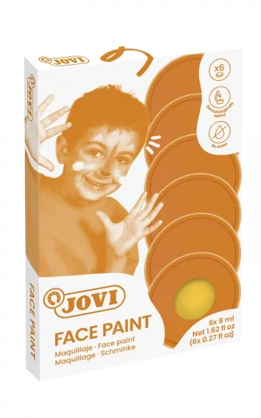 Set trucco in crema Jovi da 6 pezzi - Ipoallergenico - A base di olio - Facile applicazione - Alta coprenza - Senza parabeni - Facile da rimuovere - Giallo - immagine 1