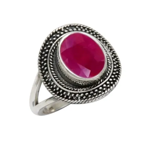 Anello placcato argento gemma di Rubo donna gioiello T1085AM29_75 (23.9) - immagine 1
